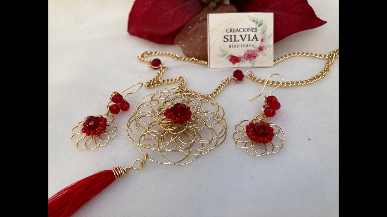 COMO HACER UNOS ARETES Y COLLAR DEL AMOR CURSO #121