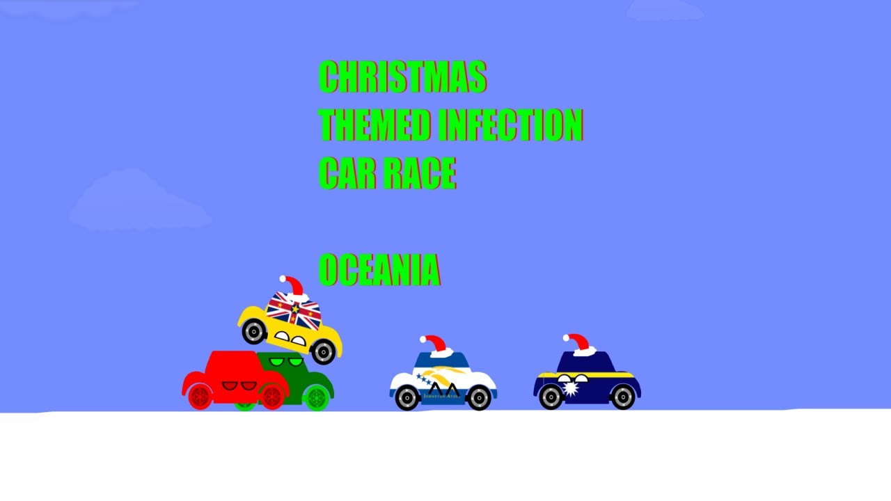 Oceania Christmas-Themed Infection Car Race | Country Cars | Algodoo