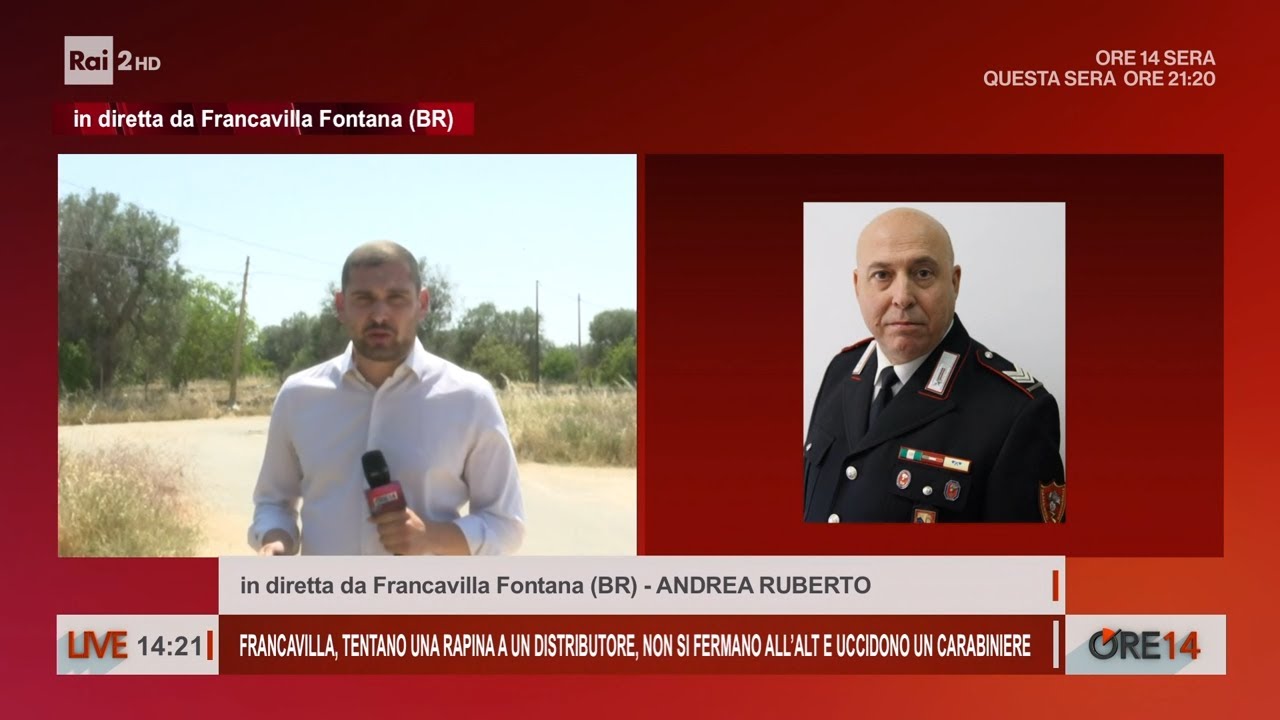 Francavilla, carabiniere ucciso dopo inseguimento: catturati i rapinatori - Ore 14 del 12/06/25