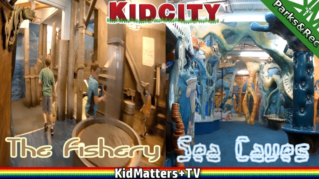 Sea Cave & Fishery! KidCity CHILDREN's MUSEUM Fun Indoor Play Area-Activities [KM+Parks&Rec S01E16]