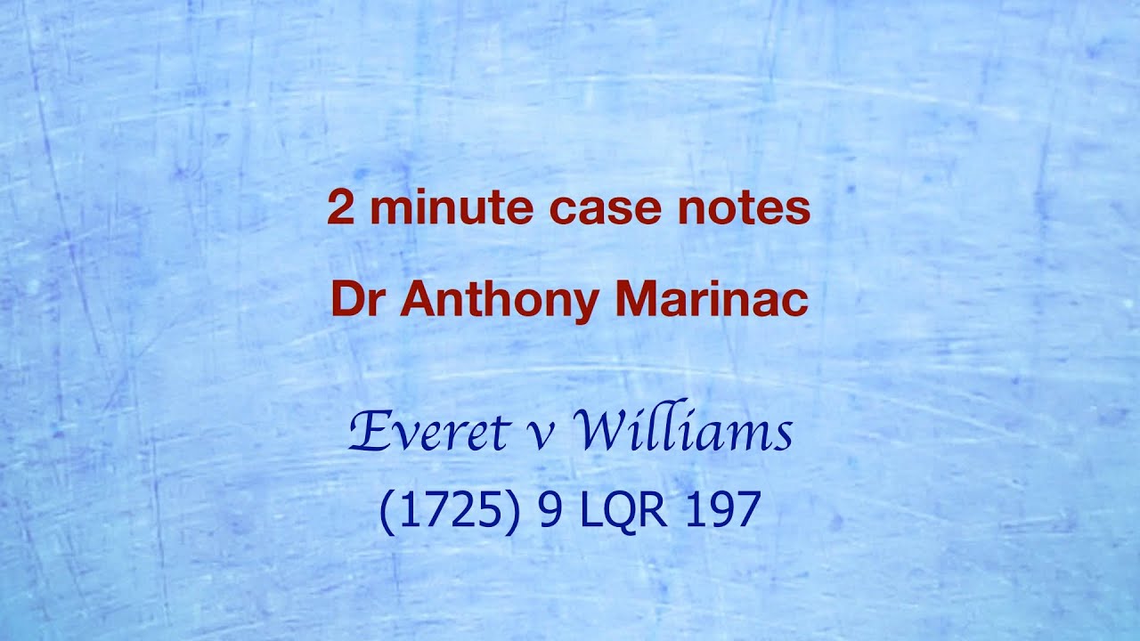 Everet v Williams (contract to commit a crime)