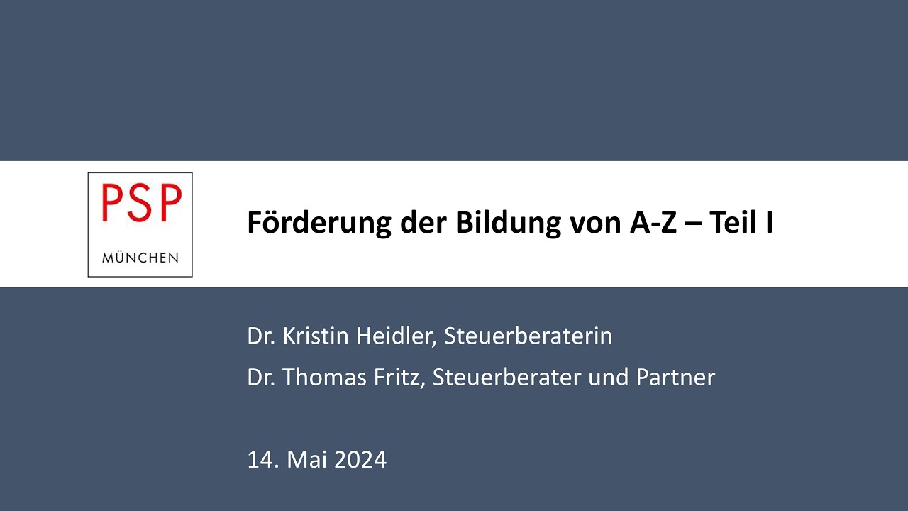 Förderung der Bildung von A bis Z | Teil 1
