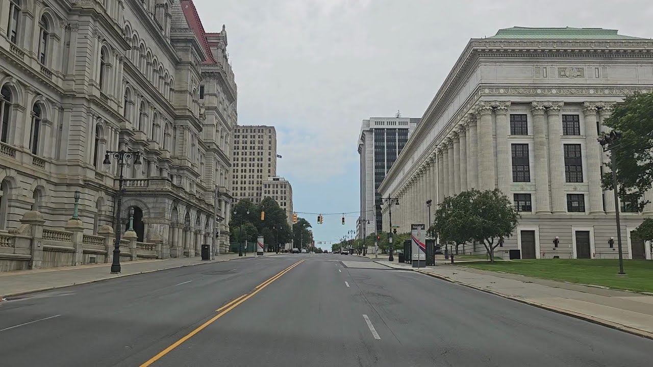 Driving in Downtown Albany, NY 4k