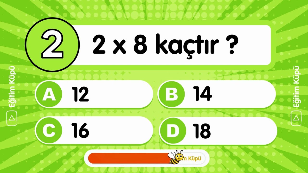 2'ler Çarpım Tablosu ✖️ Kolay Ezberleme ve Eğlenceli Sorular! 😊 #ÇarpımTablosu #2lerÇarpımTablosu