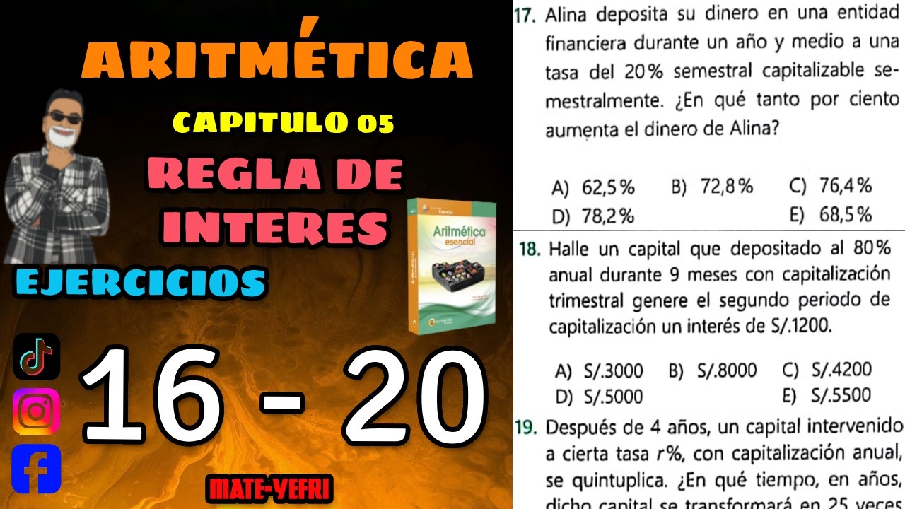 REGLA DE INTERES | EJERCICIOS 16 - 20 | ARITMETICA LUMBRERAS ESENCIAL