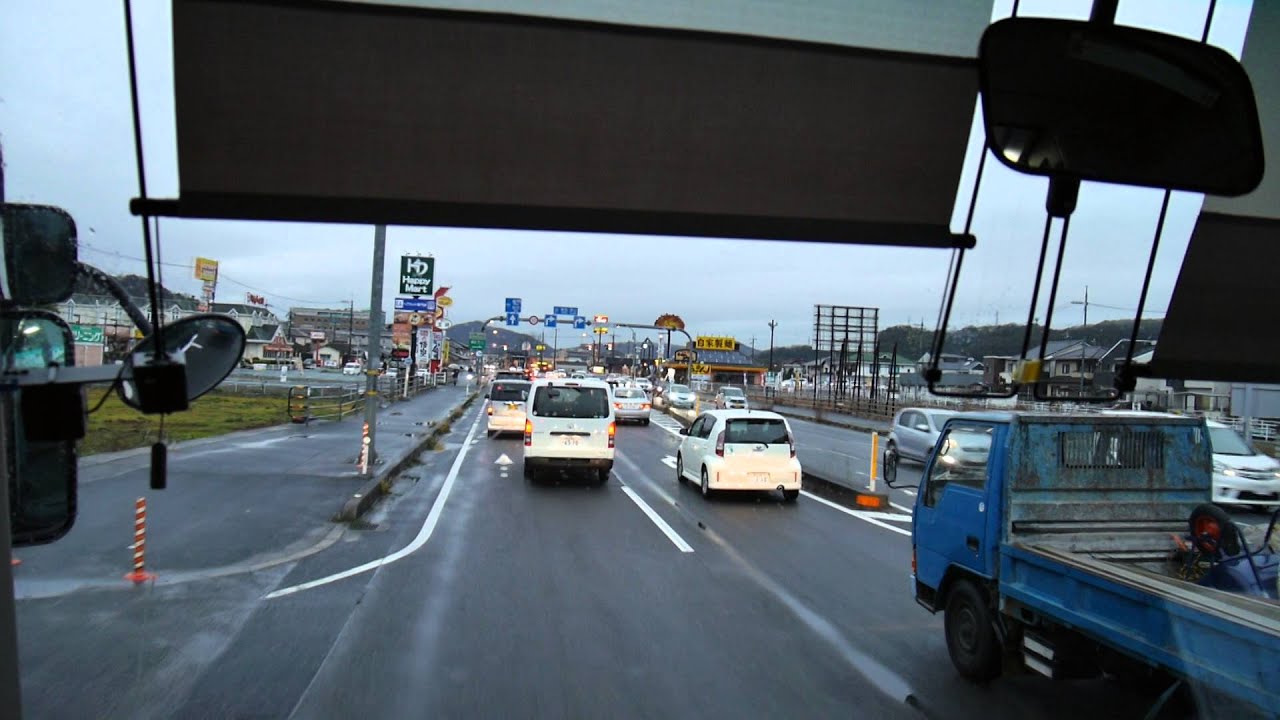 【前面展望】岡山駅～有城南～高知駅・はりまや橋【両備バス】
