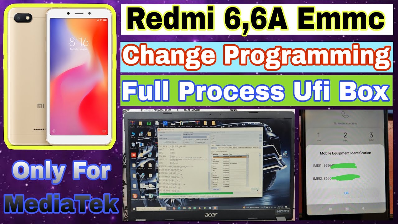 Redmi 6a 6 Emmc full Change Process Ufi Box Se || only for MediaTek this video in the Share 🙏✅