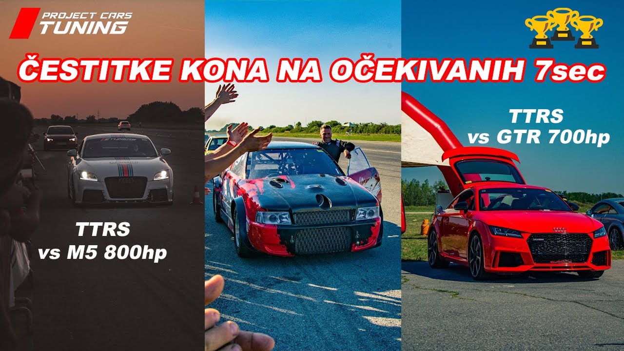 Street race Osijek - TTRS vs M5 f90 800HP *Konopekova voznja iz auta na stazi*
