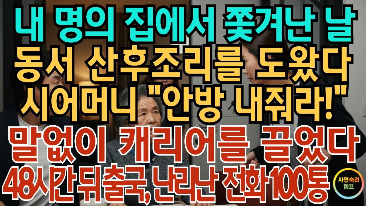 내 명의 집에서 쫓겨난 날 동서 산후 조리 도왔다 시어머니 “안방 내줘라” 말없이 캐리어 끌었다 48시간 뒤 출국, 시댁 전화 100통