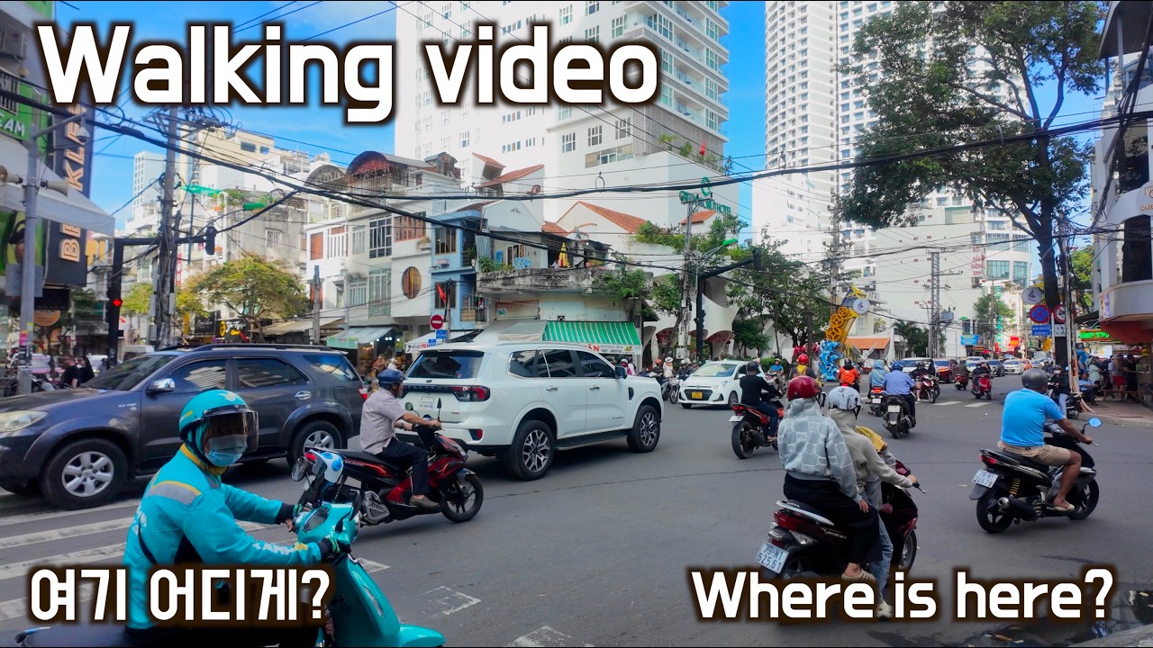 베트남 나트랑 시내. 맑은 날, 비오는 날. City of Nhatrang in Vietnam. Sunny and rainy day