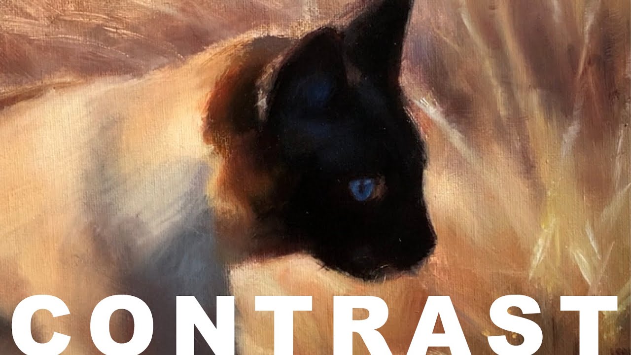 The Importance Of CONTRAST In Oil Painting & How I Used It In This Painting. Cat Time Lapse Video