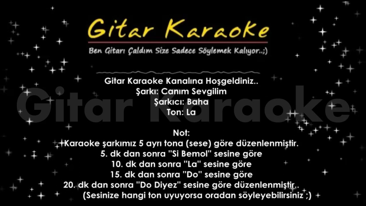Canım Sevgilim - Gitar KARAOKE (Baha)