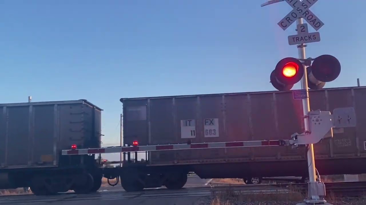 BNSF 9242 County RD 73 Railroad crossing. Roggen Colorado
