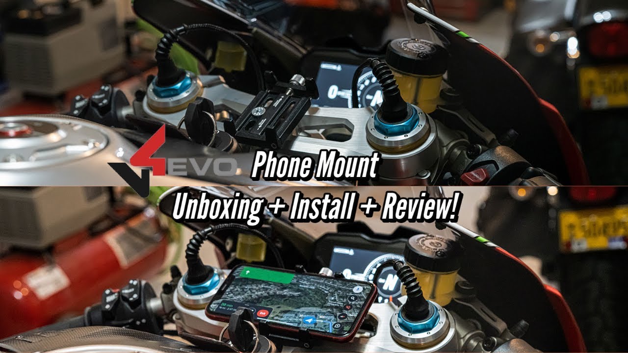 Motorcycle Phone Mount Install & review - V4evo