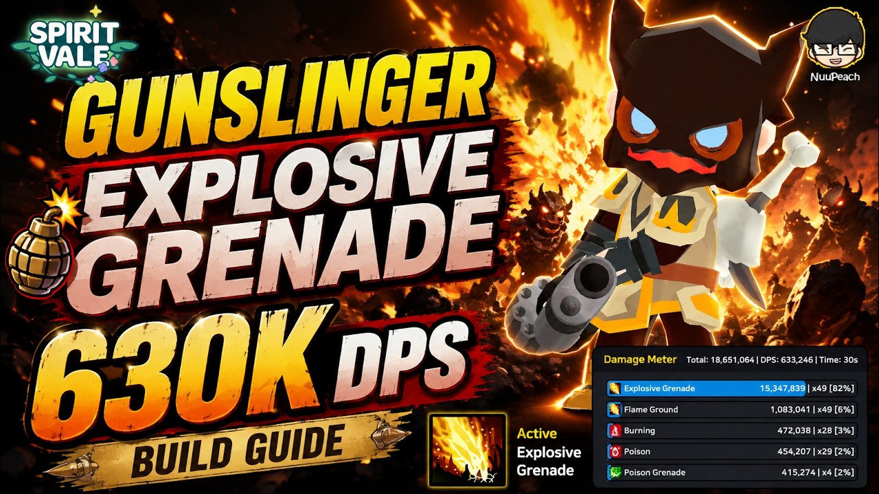 [BuildGuide] The Most Toxic Build! Gunslinger Explosive Grenade 630K DPS | SpiritVale