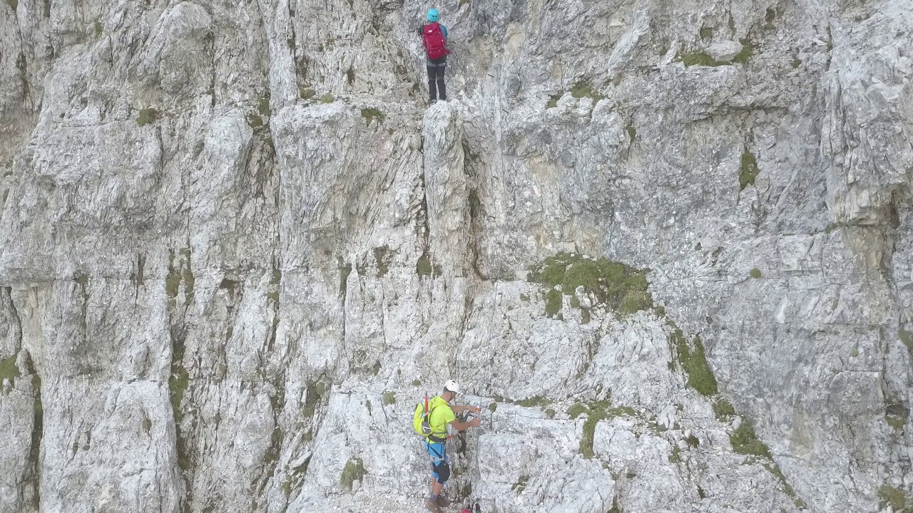 2018-08-23 CAI Fermo: Jof Montasio - Amalia via ferrata climbing