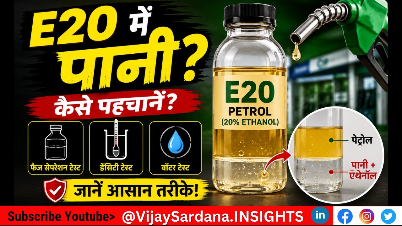 क्या E20 पेट्रोल में पानी मिलाया जाता है? #vijaysardana #E20 #petrol #ethanol #blend #water #mixing