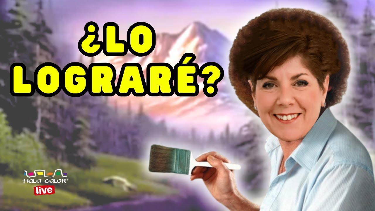 Sigo un tutorial de BOB ROSS pero CON ACRÍLICO - Hola Color LIVE
