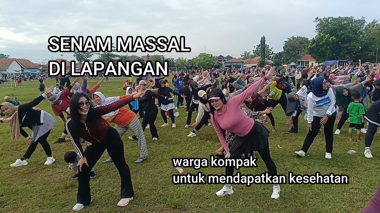 Senam Massal Warga Desa Grinting di Pagi Hari