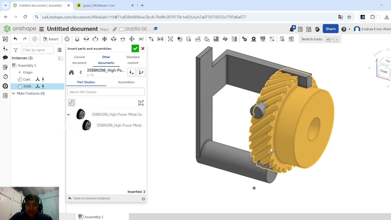 Animación de Engranes Helicoidales a 90° | Diseño en Onshape