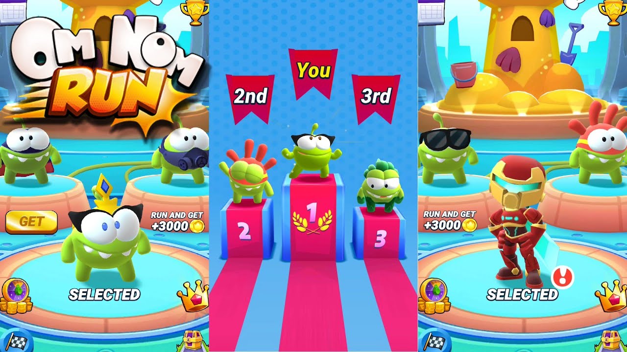 Om Nom Run Multiplayer vs Om Nelle vs Sword Kid