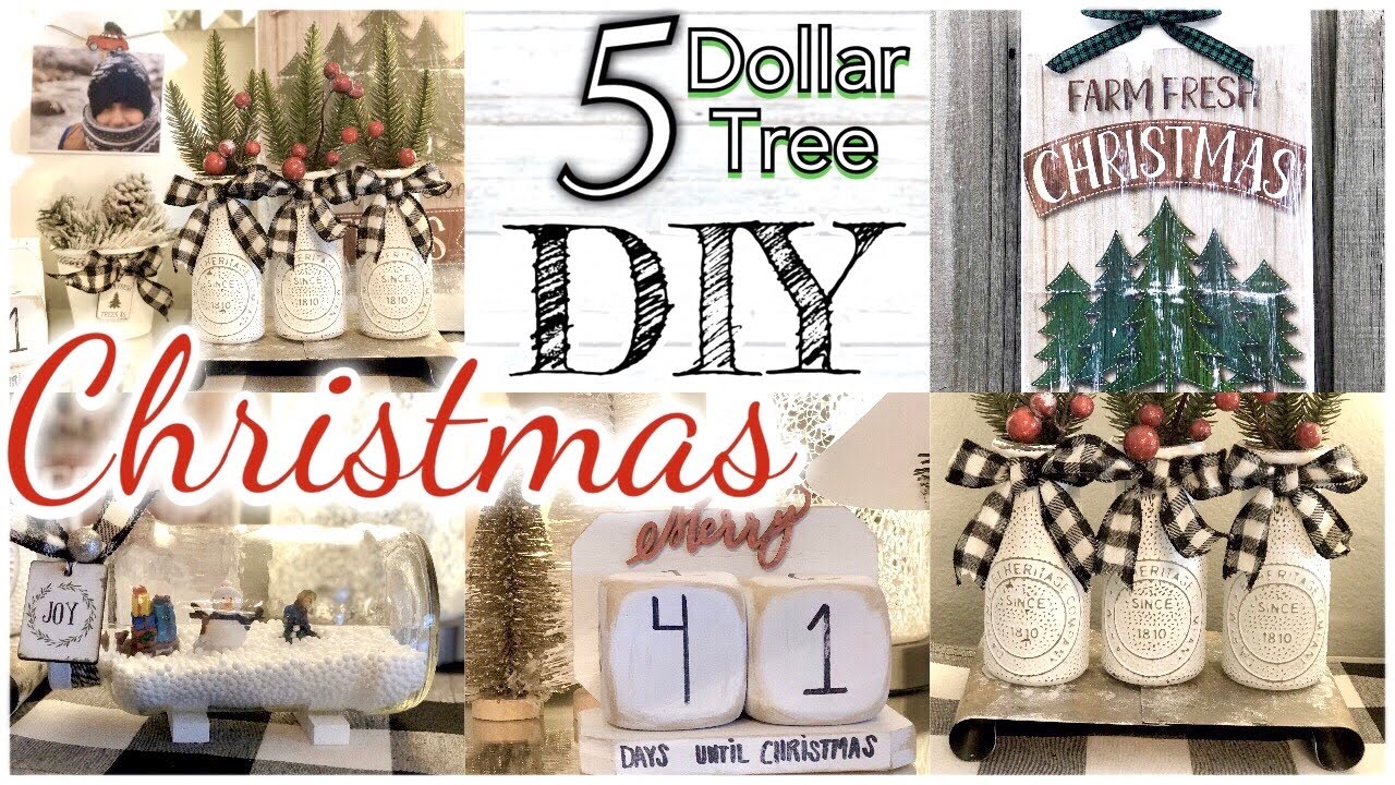 CHRISTMAS DOLLAR TREE FARMHOUSE DIY DECOR/ RUSTIC FARMHOUSE CHRISTMAS TREND 2019 diy DOLLAR STORE