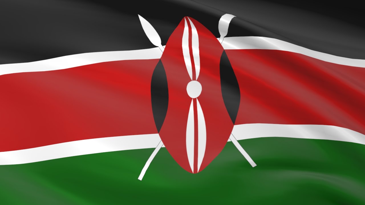 Flag of Kenya waving in the wind - Flag animation - Motion background - 4K UHD