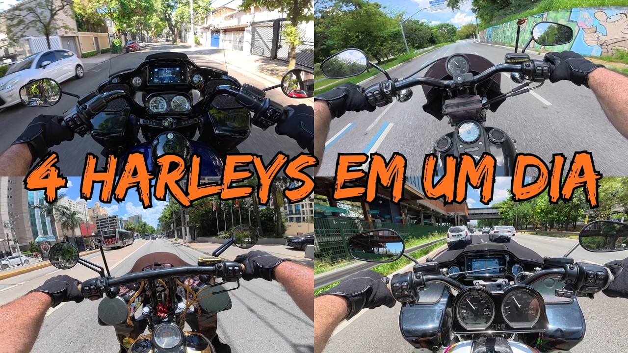 Harley é tudo igual? Duas Harley Davidson Road Glide e duas Dynas em um dia #harleydavidson