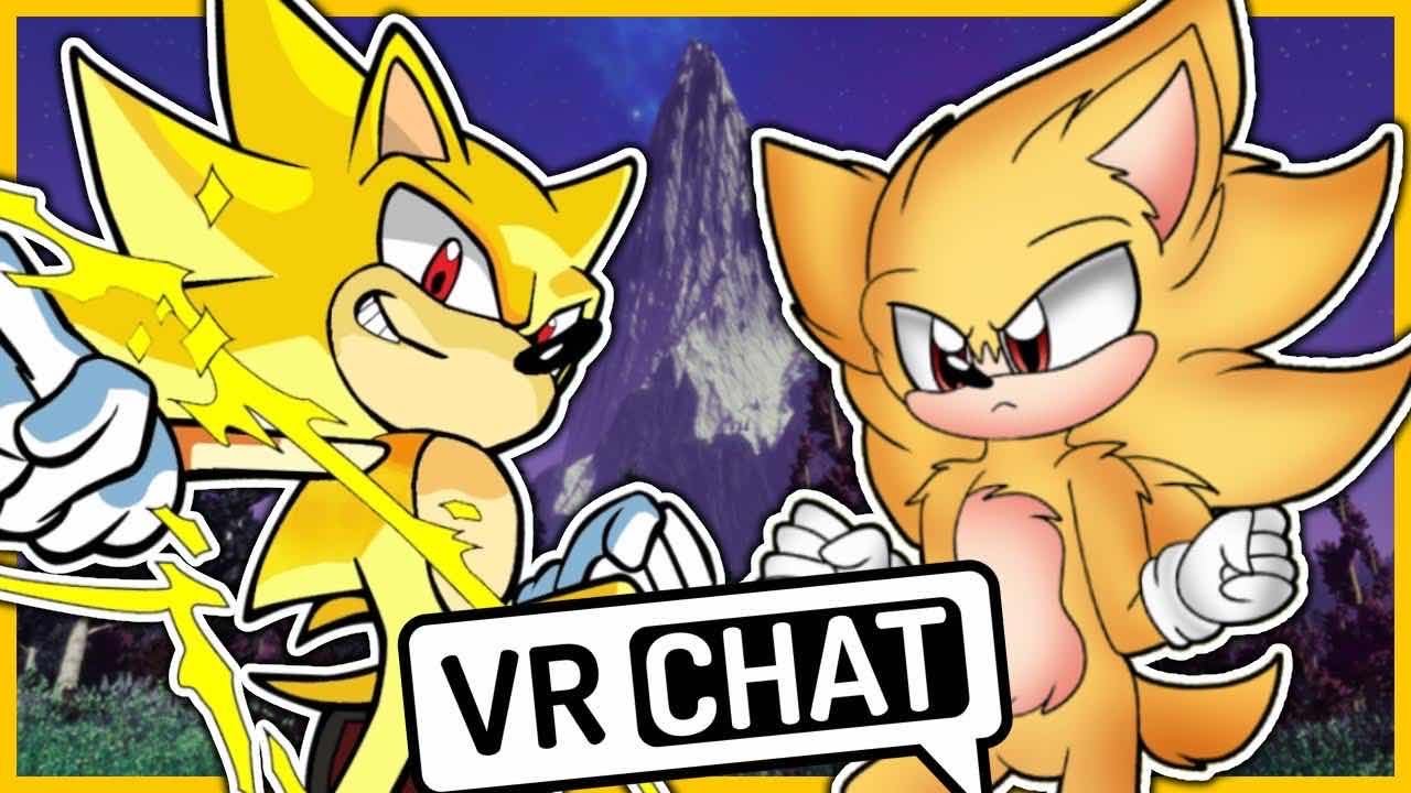 Movie Sonic And Modern Sonic Train Together In VRCHAT!!