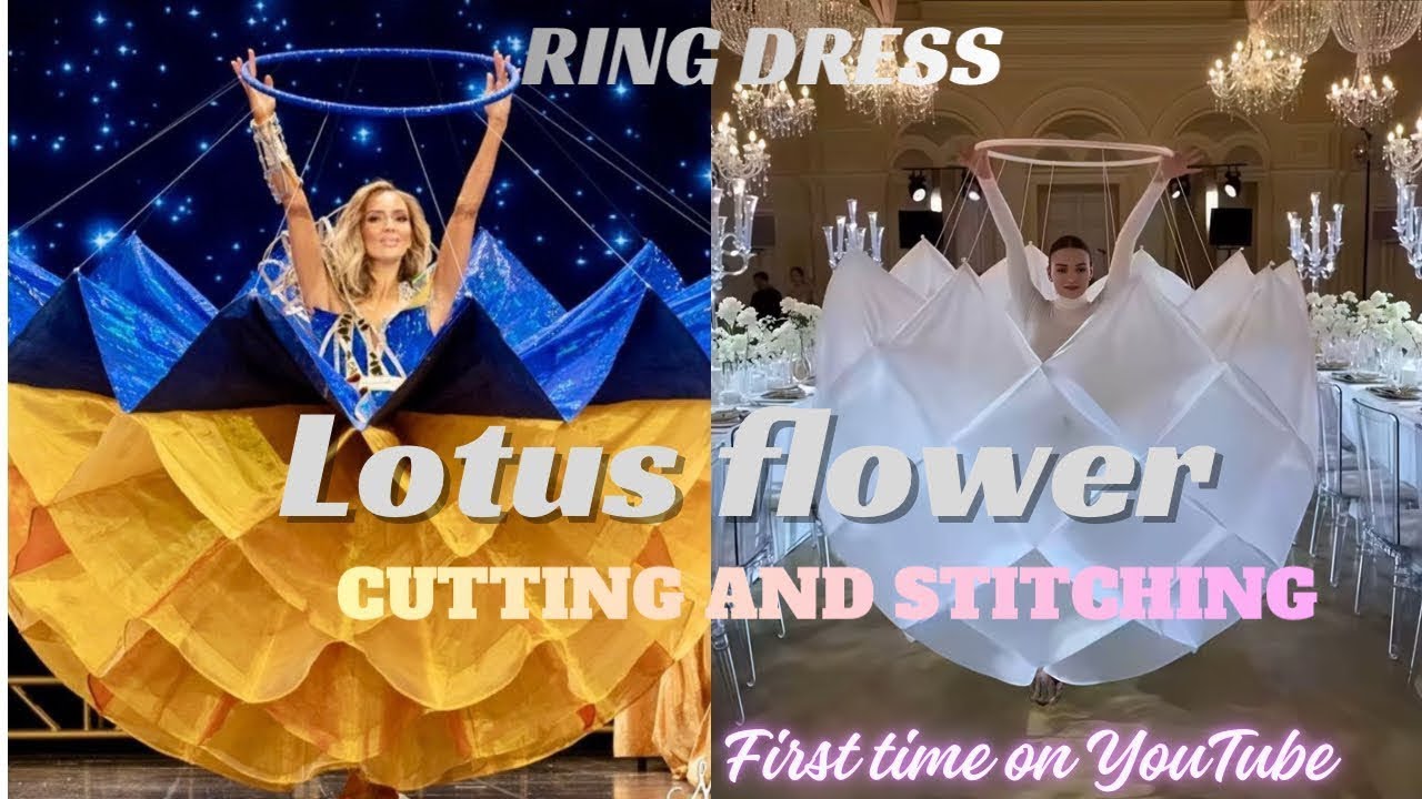 Lotus flower dress cutting and stitching/how to make lotus flower dress/lotus flower dress tutorial 