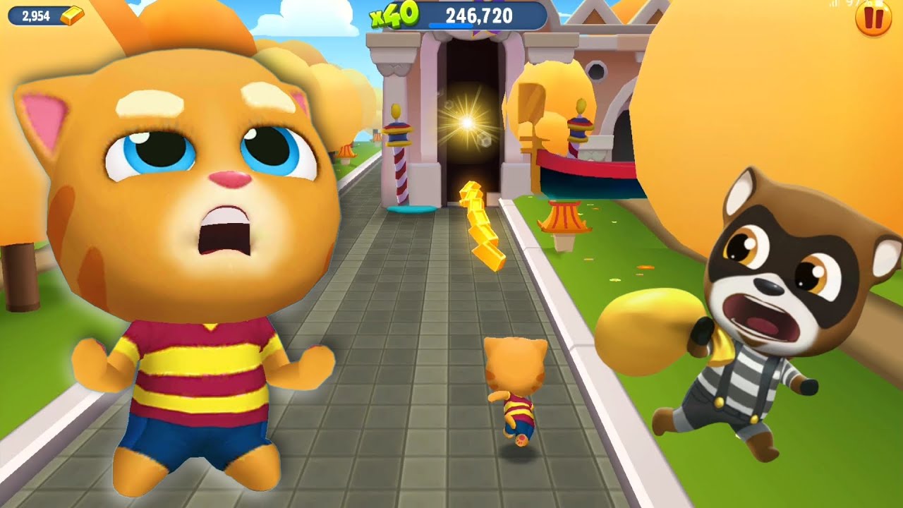 Talking Tom Gold Run. Lunar New Year Festival In Wild Old Town vs Underwater Town - Ginger