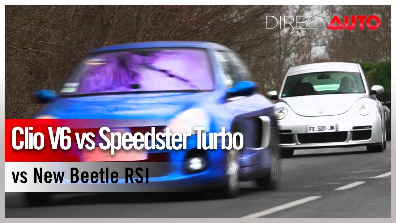 Clio V6 vs Speedster Turbo vs New Beetle RSI : trio d'enfer !