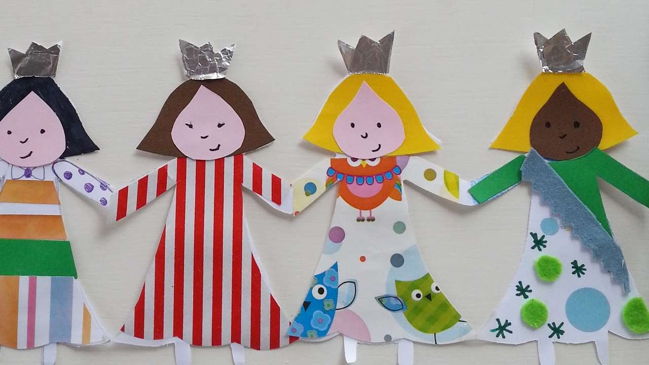 How To Make A Paper Princess Doll Chain - DIY Crafts Tutorial - Guidecentral
