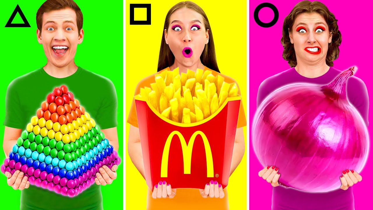 Geometric Shape Food Challenge | Funny Food Situations by PaRaRa Challenge