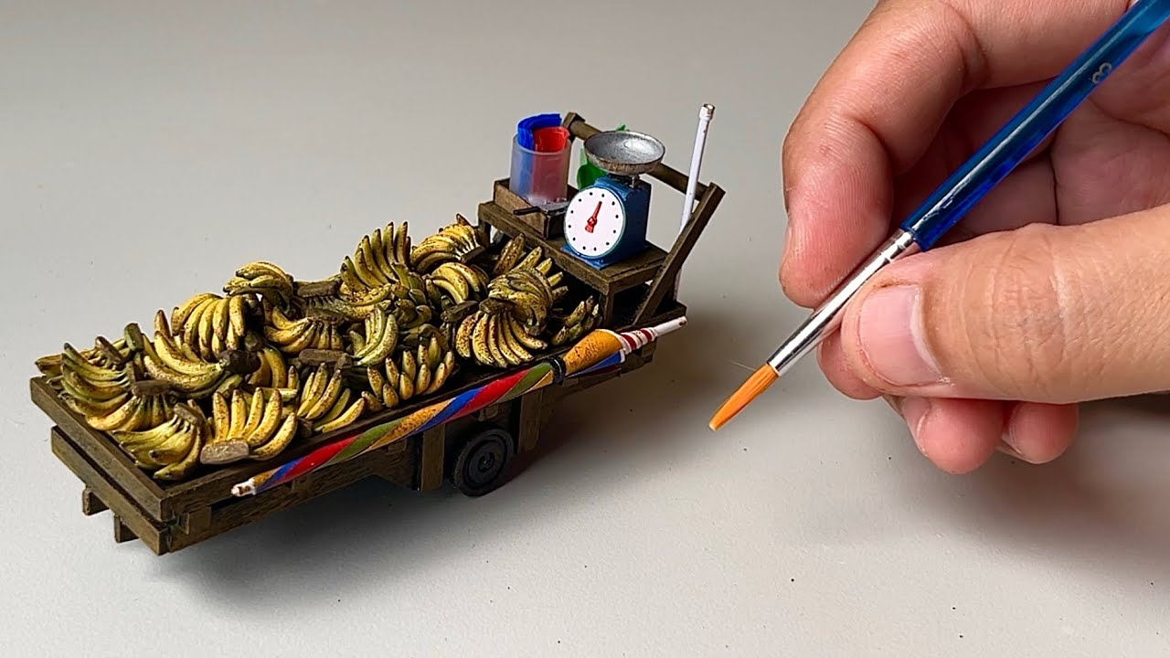 How to Build a Realistic Banana Cart : Step-by-step Tutorial | Miniature ASMR Build! 