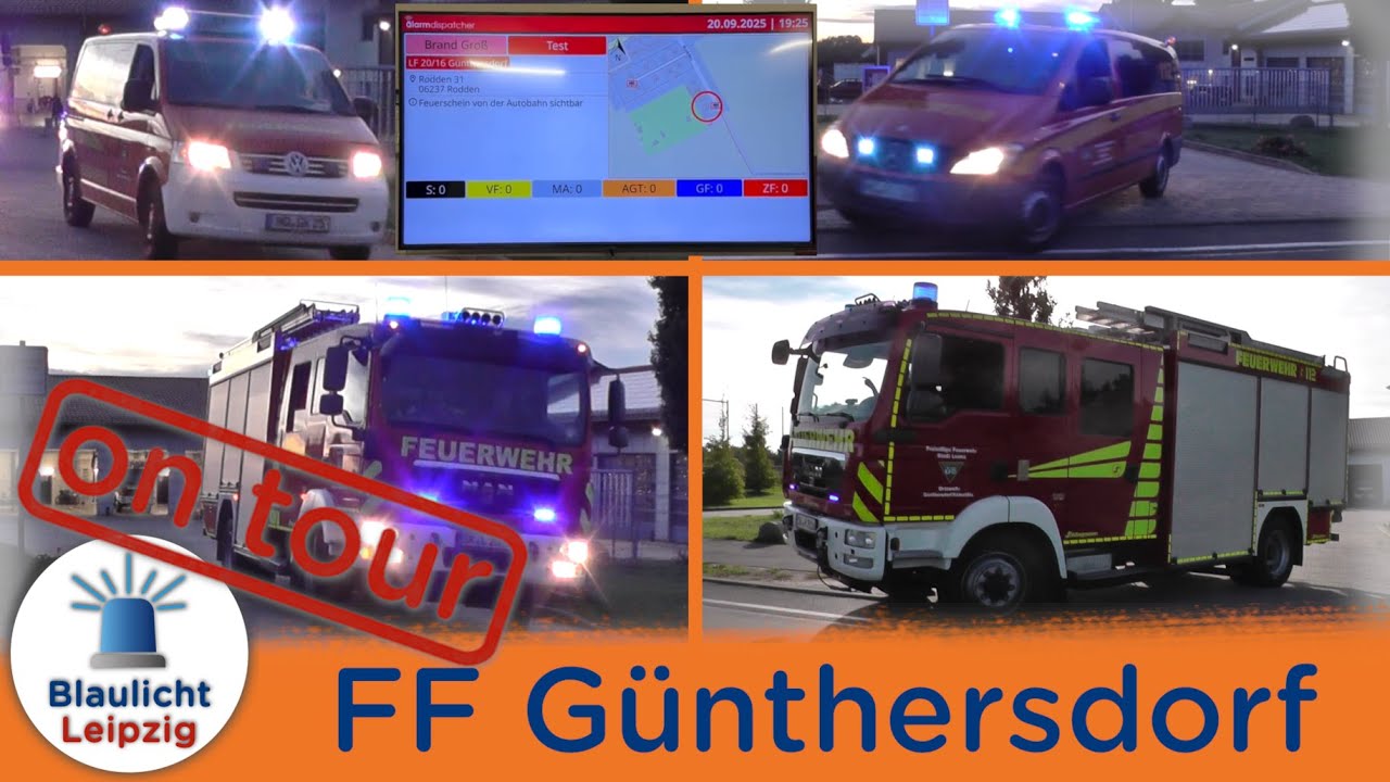 [gesamter FW-Fuhrpark | Sirenenalarm] HLF, LF, MTF und KdoW freiw. Feuerwehr Günthersdorf/Kötschlitz
