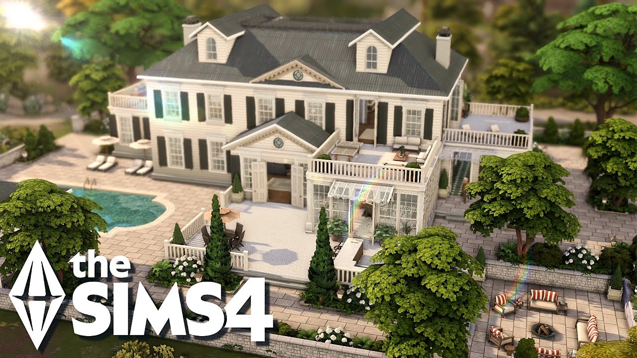 Роскошный семейный особняк в колониальном стиле 🌿 | The Sims 4 CC build