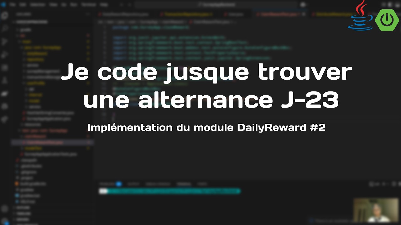 Je code jusque trouver une alternance J-23 Implémentation du module DailyReward #2