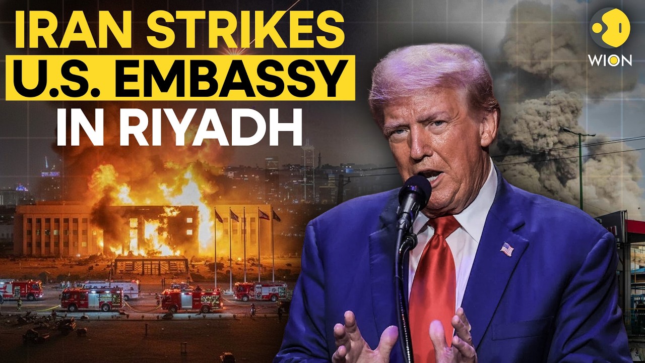 US&ndash;Iran War LIVE: US Embassy in Riyadh Struck by Drones, Trump Signals Imminent Retaliation | WION