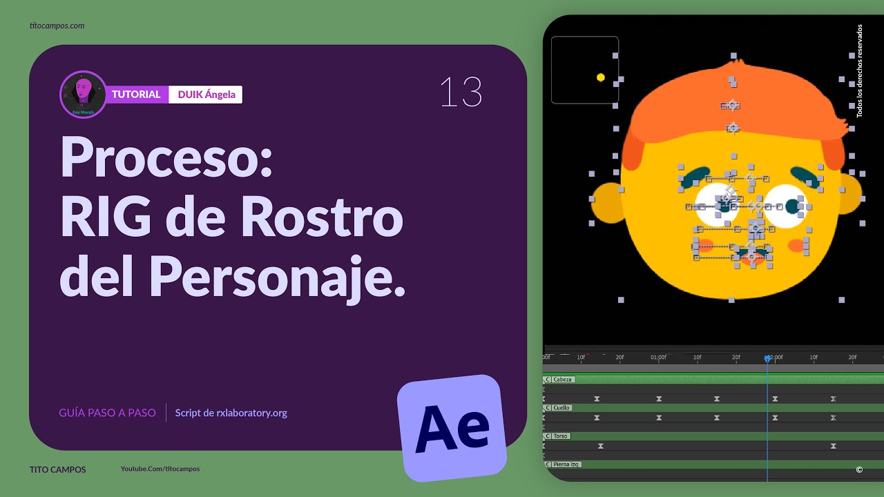 DUIK &Aacute;ngela | 13 | Proceso para RIG de Rostro del Personaje &ndash; Tutorial Paso a Paso en Espa&ntilde;ol