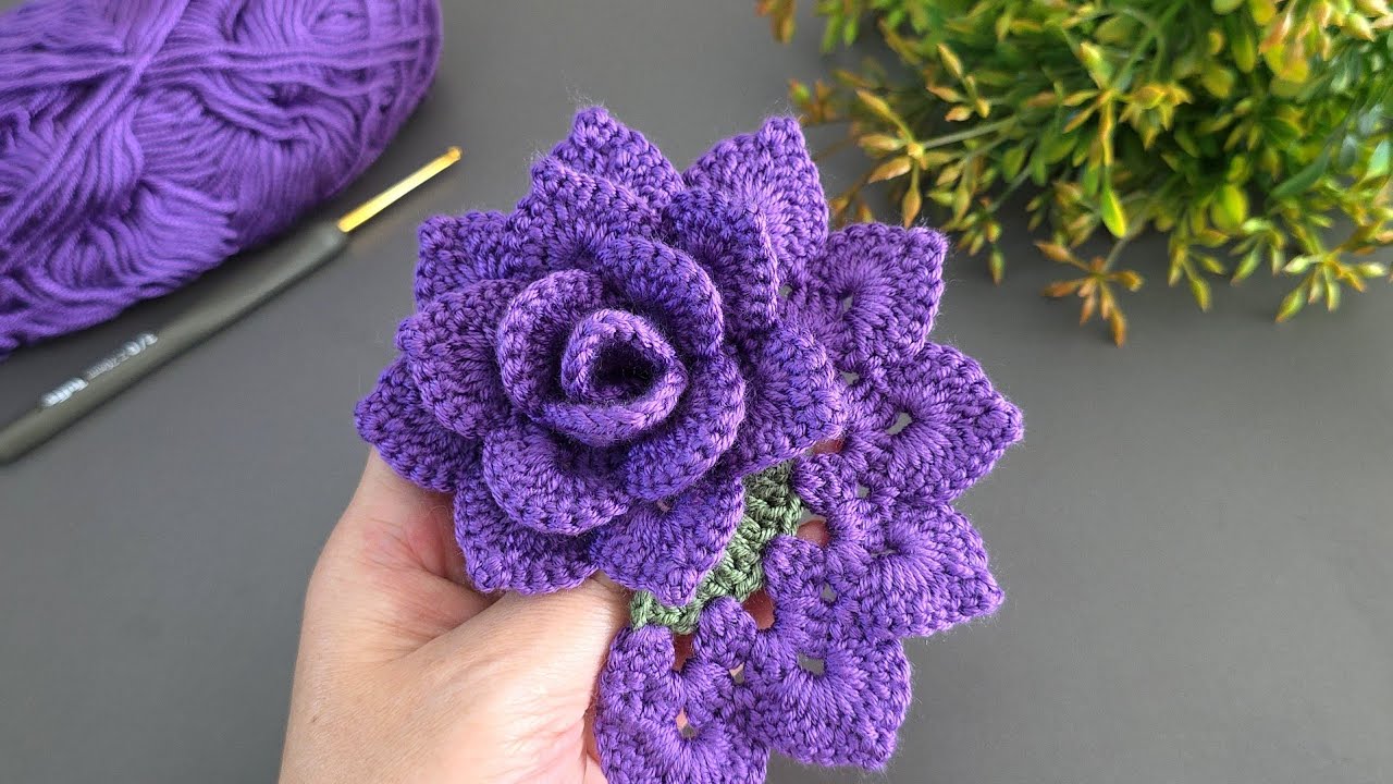 Woww!.. 🌺 Super Easy Rose Beginners.How to Crochet a Rose Step by Step, Quick and Easy?