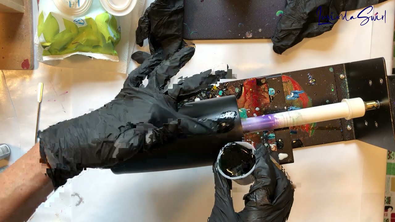 Metallic Alcohol Ink Swirls on Black Tumbler: So What Happens with Only Metallics on Black Resin?