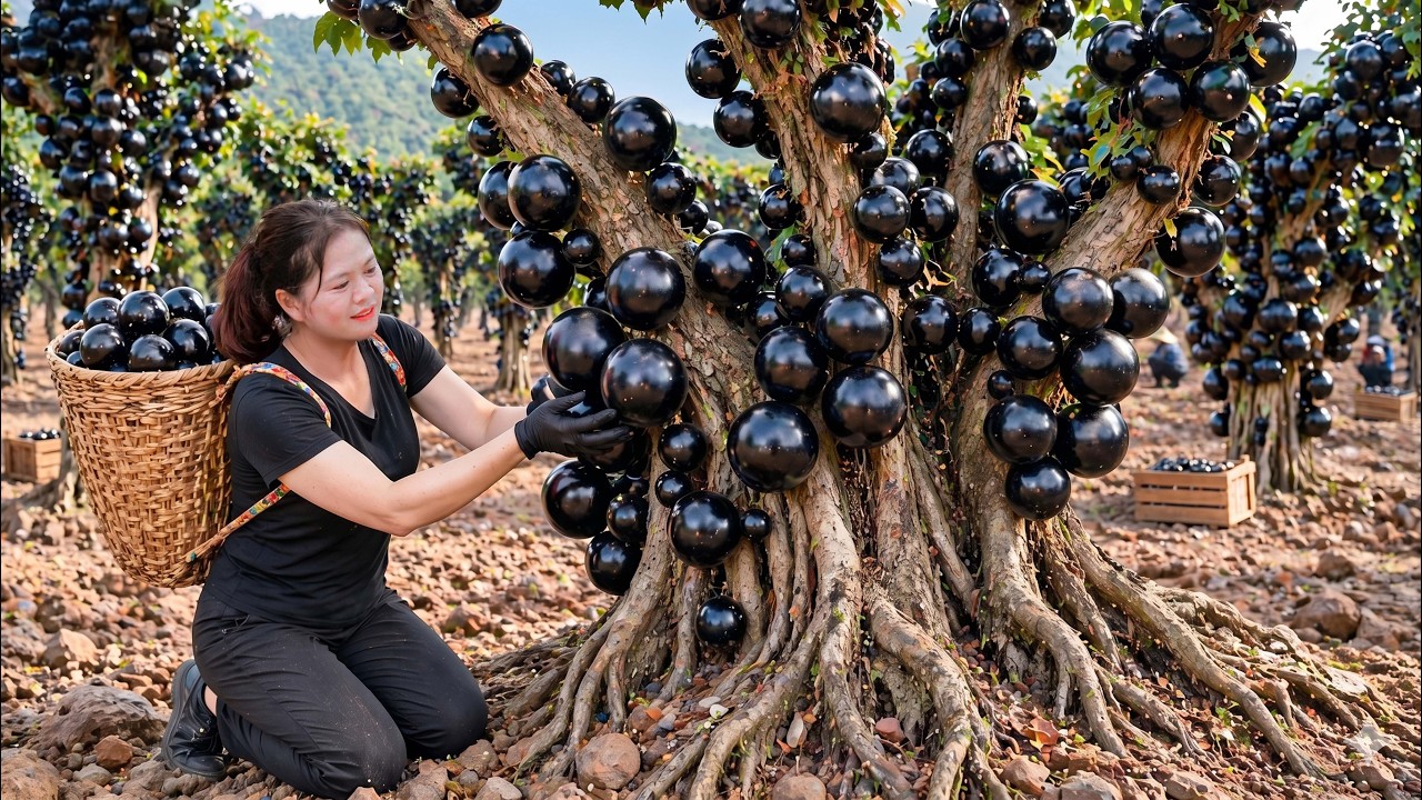 Harvesting Sweet Wild Black Grapes For Traditional Winemaking | Rare Forest Fruit Harvest