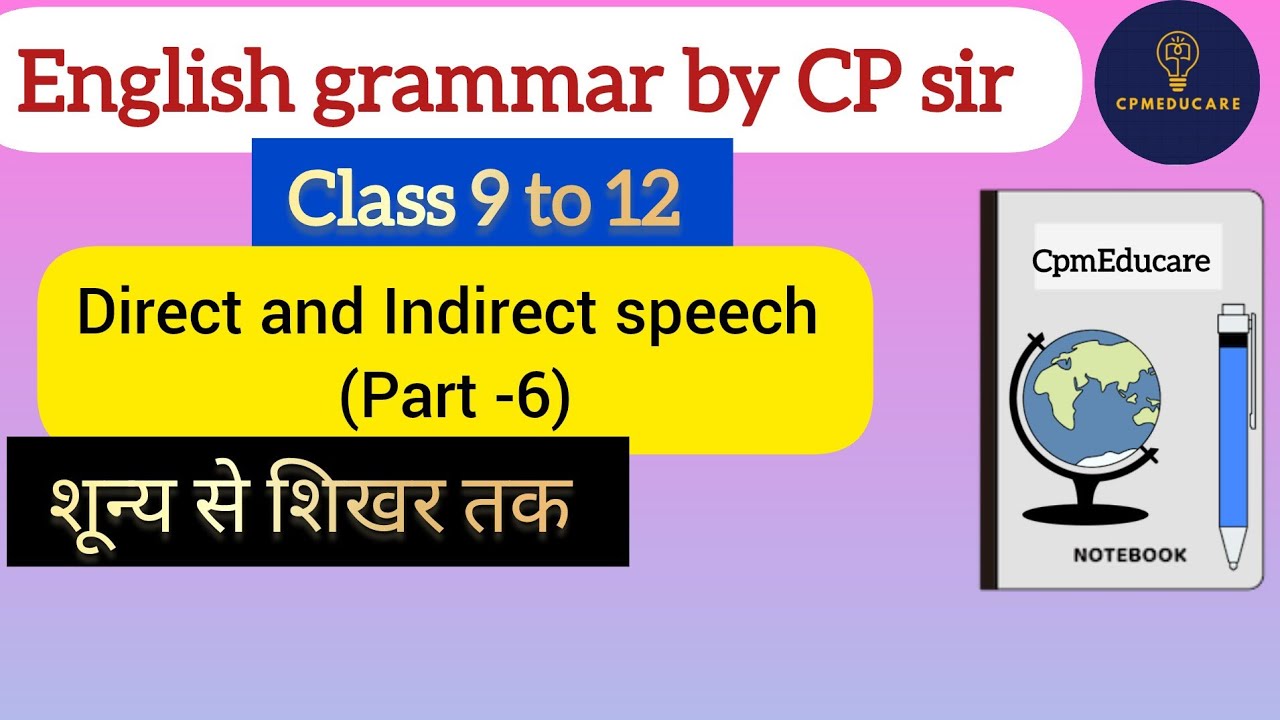 Narration in hinglish| Direct and Indirect speech|Optative sentences|class 10th&12th| @cpmeducare