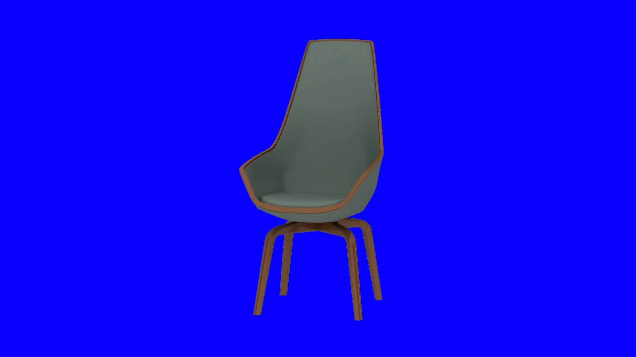 business chair in blue screen free stock footage