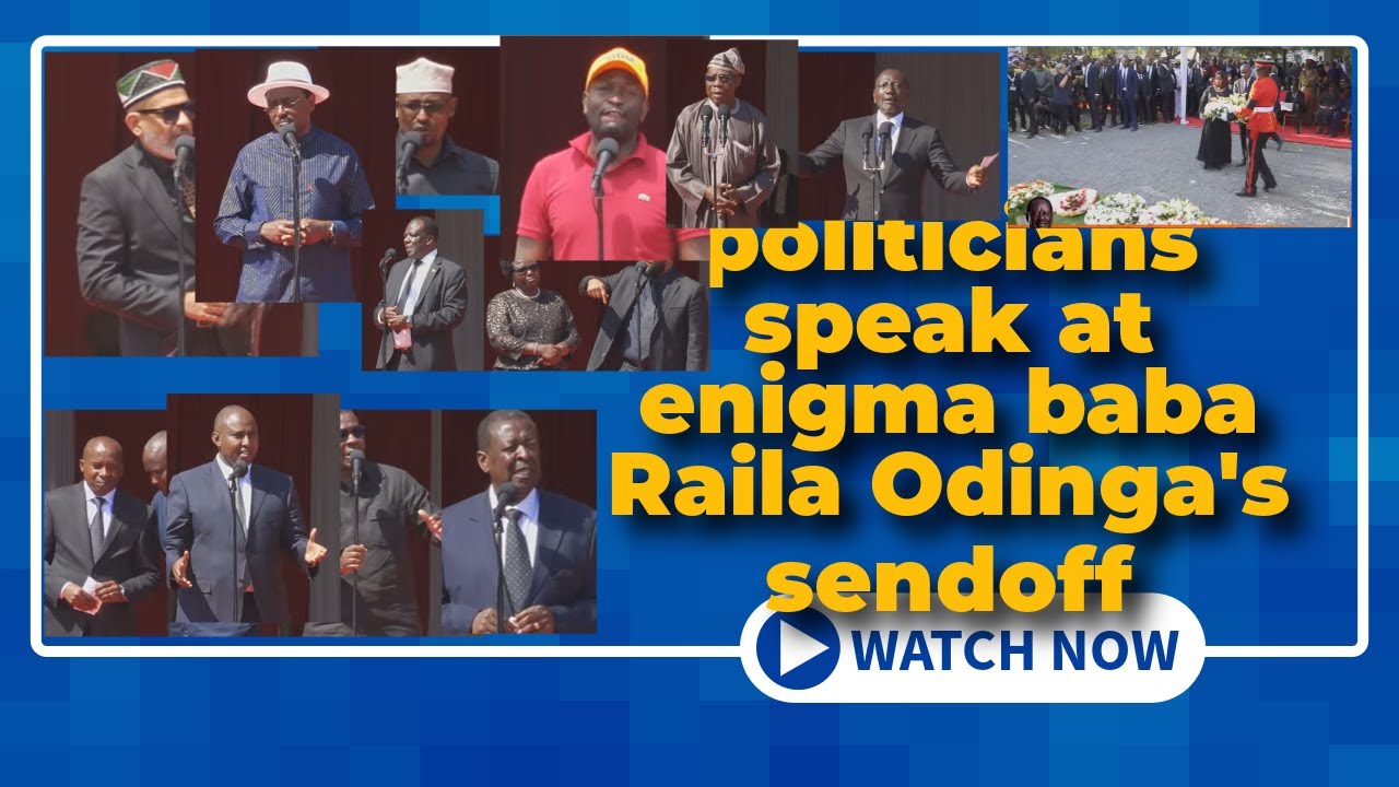 the politicians cleaning acts at Raila ODINGA 'S funeral