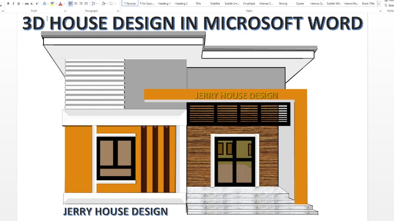 3D House Design In Microsoft Word Tutorial. How to make a house design. #msword #housedesign