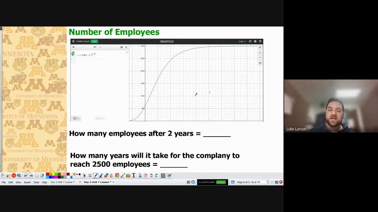 Gompertz Growth Function in Desmos with Mr. Larson