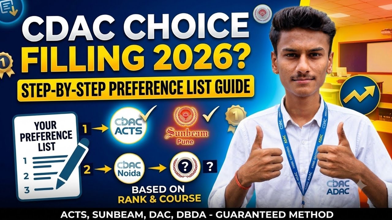 CDAC Choice Filling Strategy 2026 🎯 How to Get Best Institute Based on Your Rank!