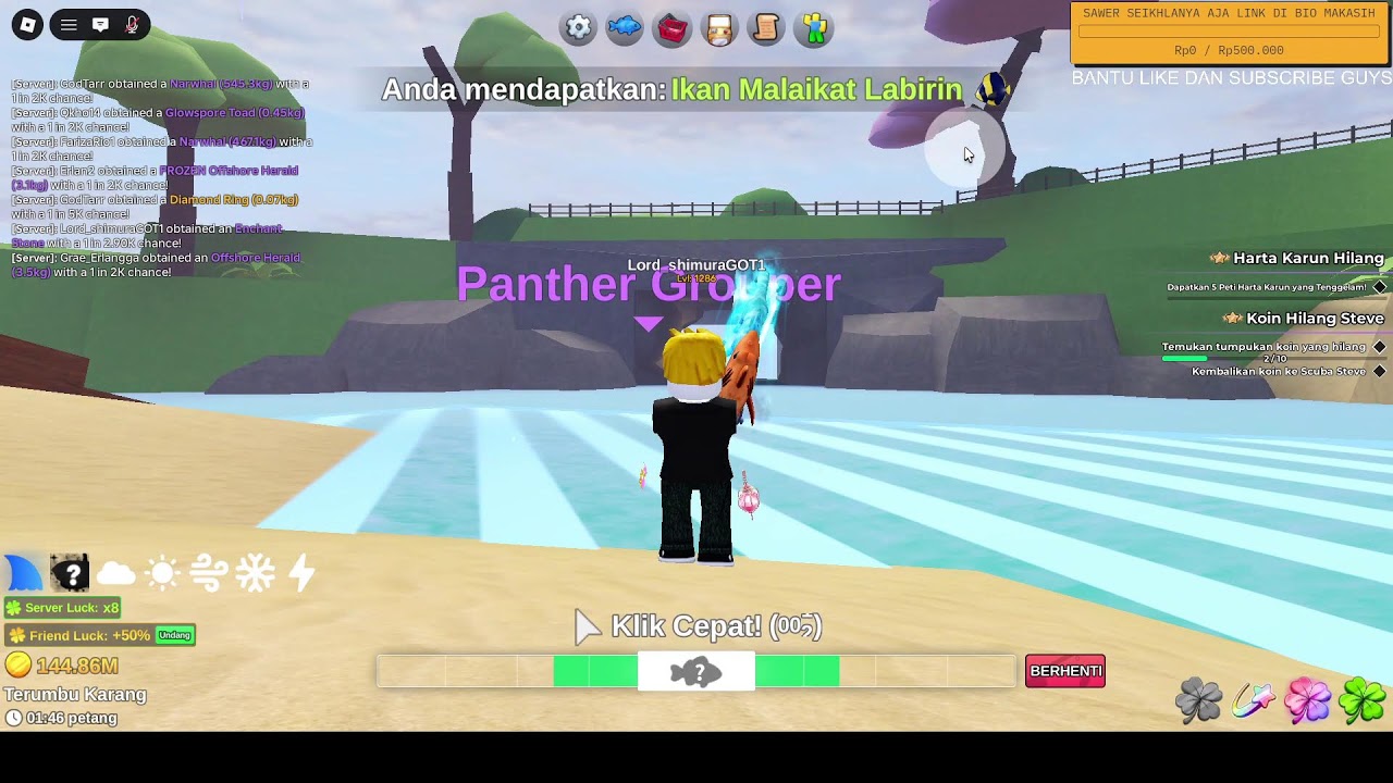 🔴LIVE X8 MANCING FISH IT ROBLOX‼️UPDATE BESOK ADA IKAN DI ATAS SECRET‼️